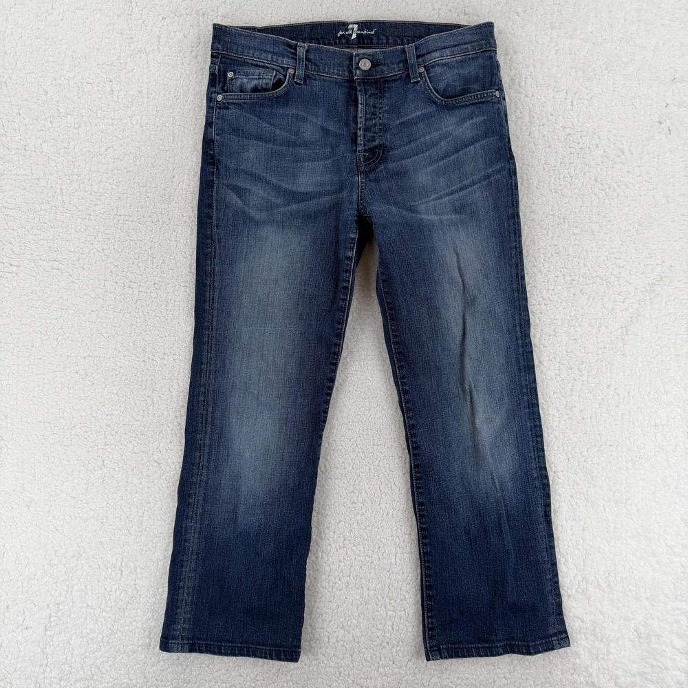 7 For All Mankind Standard Jeans Mens 32x28 Medium Wash Blue Stretch Denim